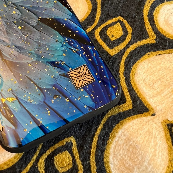 iPhone XS Max Case Blue Peacock Feather Print Cover NEW - Picture 2 of 4